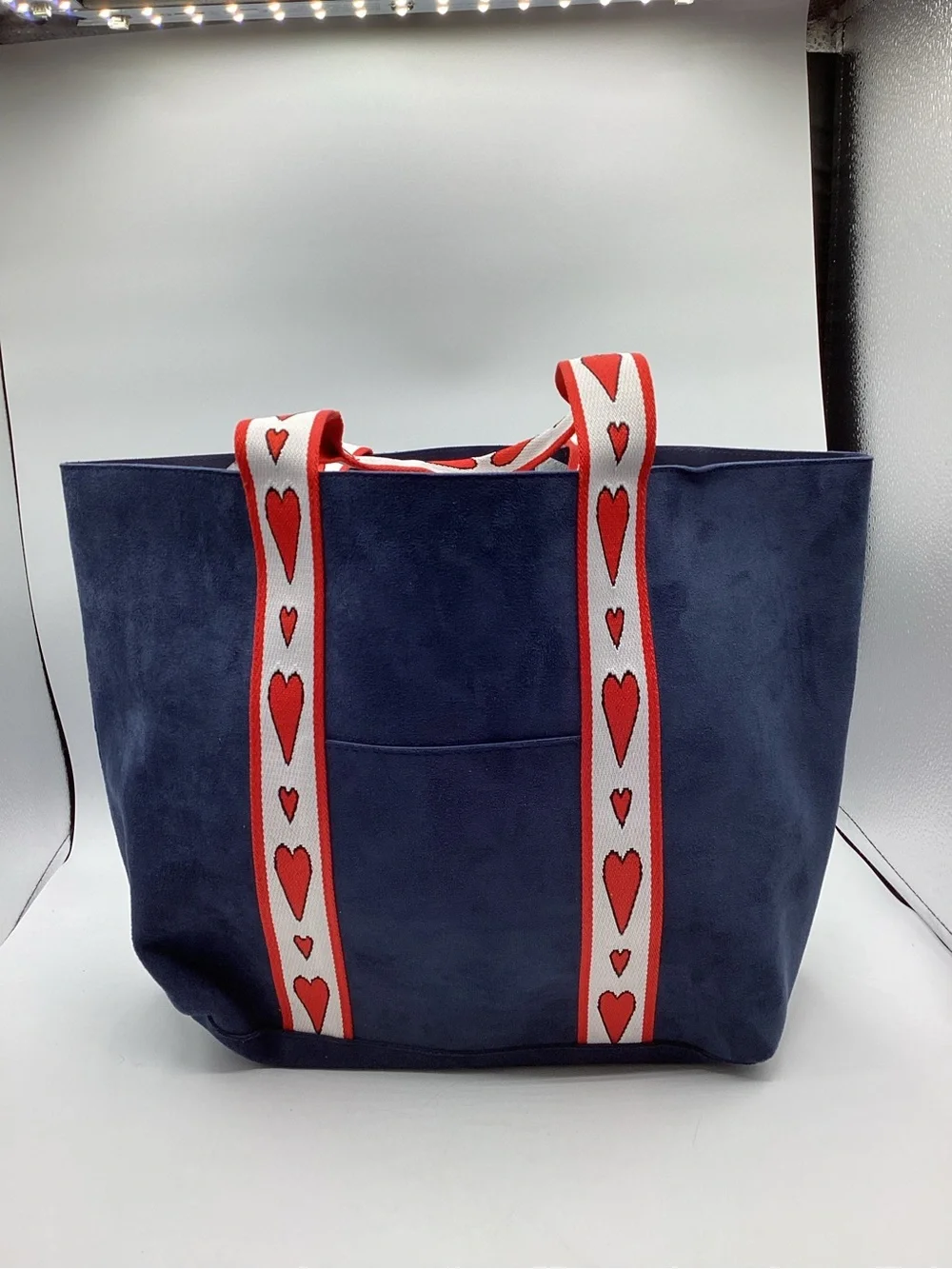 Brighton Navy Velveteen Heart Tote New With Tags
